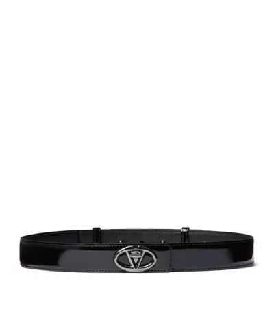 Valentino Garavani Patent Leather The Bold Edition Vlogo Belt In Black