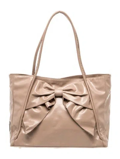 Pre-owned Valentino Garavani Patent Leather Tote In Neutrals