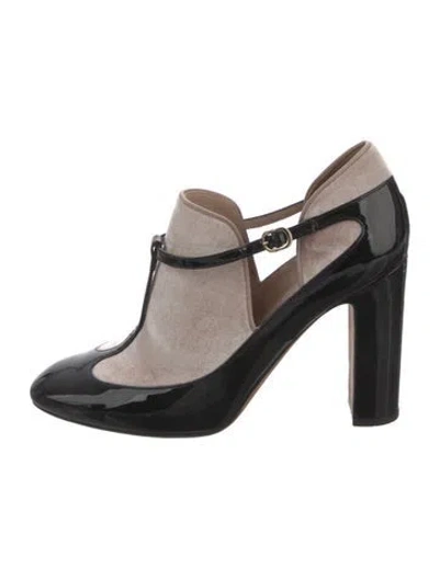 Pre-owned Valentino Garavani Patent Leather T-strap Pumps In Multi