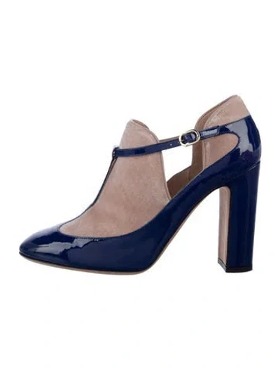 Pre-owned Valentino Garavani Patent Leather T-strap Pumps In Multi