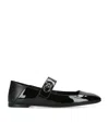 Valentino Leather Locker Ballerina Flats In Black