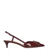 Valentino Patent Leather Vlogo Slingback Pumps 40 In Burgundy