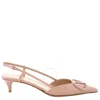 Valentino Vlogo Slingback Sandals In Calfskin In Pink