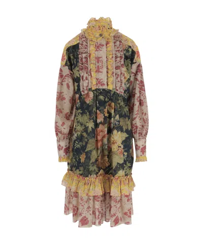 Valentino Voyage Imaginaire Muslin Short Dress In Multicolour