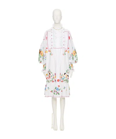 Valentino Pattern Dress In White