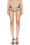 Valentino Beige Chiffon Plusdepois Shorts In Brown