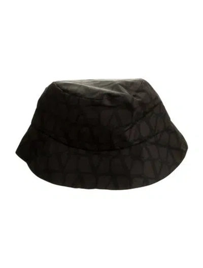 Pre-owned Valentino Garavani Pattern Print Nylon Bucket Hat In Brown