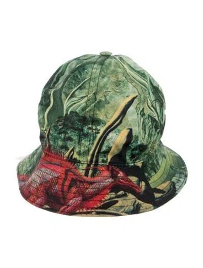 Pre-owned Valentino Garavani Pattern Print Polyester Bucket Hat In Green