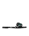 Valentino Pattern-printed Slip-on Sandals In Black