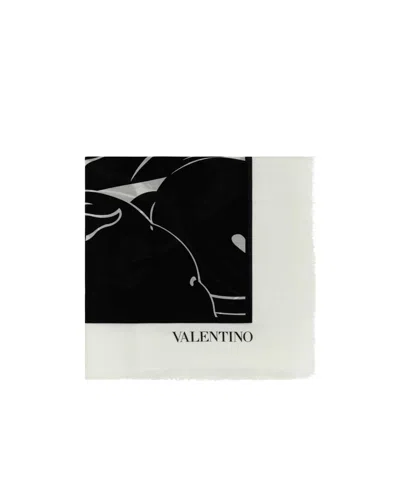 Valentino Pattern Scarf In Black