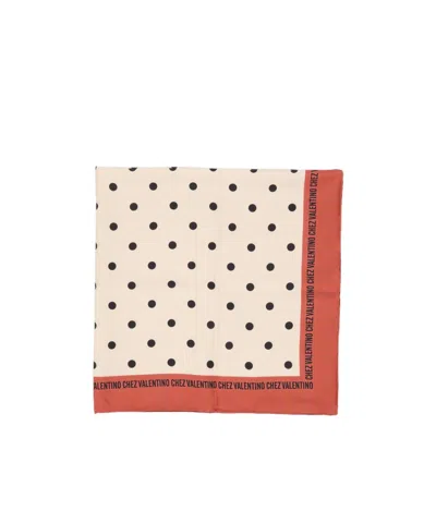 Valentino Pattern Silk Scarf In Nude
