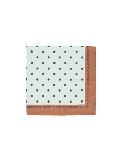 Valentino Pattern Silk Scarf In White