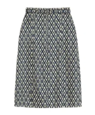 Valentino Toute La V Midi Skirt In Blue