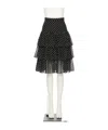 Valentino Layered High-waisted Skirts With Polka Dot Pattern In Black