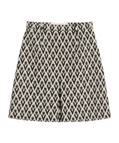 Valentino Pattern Skirt In Black