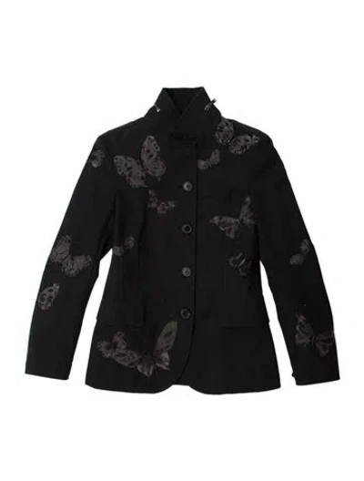 Pre-owned Valentino Patterned Blazer In Black