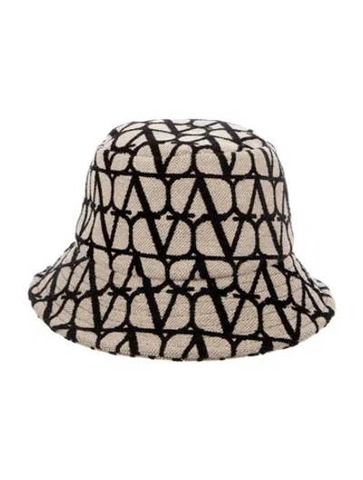 Pre-owned Valentino Garavani Patterned Bucket Hat In Neutral