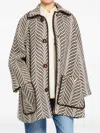 Valentino Patterned Button Coat In Neutral