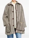 Valentino Patterned Button Coat In Multi