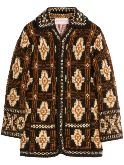 VALENTINO PATTERNED CARDI-COAT - MEN'S - COTTON/VIRGIN WOOL