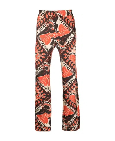 Valentino Patterned Casual Pants In Multicolor
