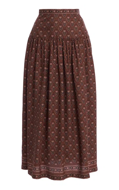 Valentino Patterned Cloqué Midi Skirt