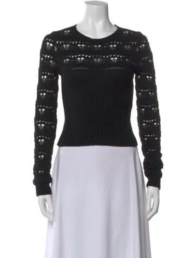 Pre-owned Valentino Patterned Crew Neck Sweater In Black