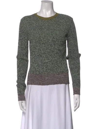 Pre-owned Valentino Patterned Crew Neck Sweater In Green