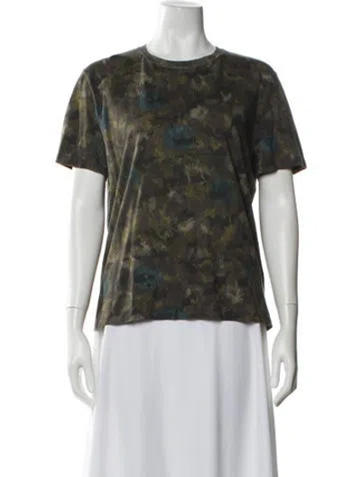 Pre-owned Valentino Patterned Crew Neck T-shirt In Green