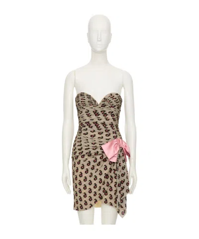 Valentino Patterned Dress In Brown