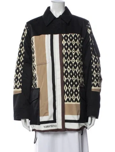 Pre-owned Valentino Patterned Jacket In Black