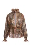 Valentino Patterned Lurex Blouse In Multi