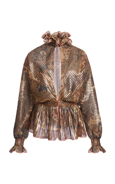 VALENTINO PATTERNED LUREX BLOUSE