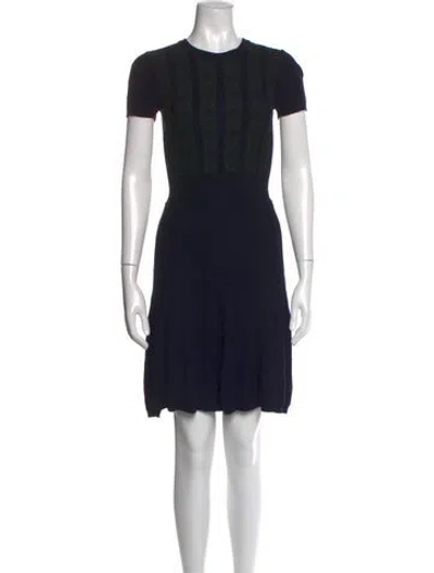 Pre-owned Valentino Patterned Mini Dress In Blue