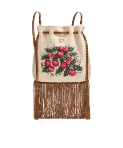 Valentino Garavani Patterned Shoulder Bag In Brown