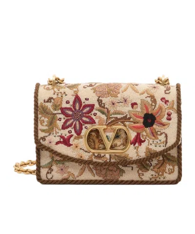 Valentino Garavani Patterned Shoulder Bag In Brown