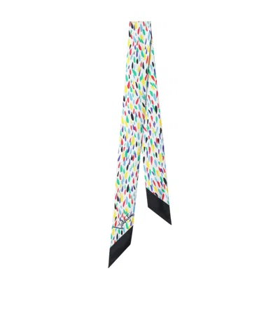 Valentino Logo-print Silk Scarf In White