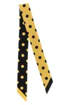 Valentino Yellow Bandeau Polka Dot Print Bandana Scarf In Yellow