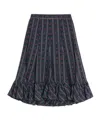 Valentino Crepe De Chine Midi Skirt With Cherryfic Print In Black