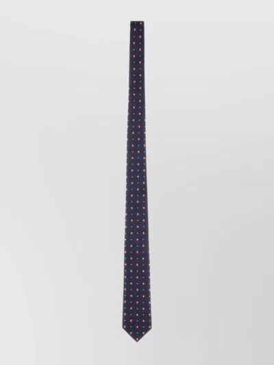 Valentino Garavani Patterned Slim Width Tie In Blue