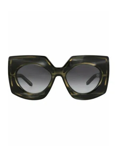 Pre-owned Valentino Patterned Sunglasses W/ Tags In Black