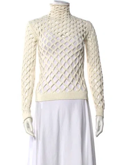 Pre-owned Valentino Patterned Turtleneck Sweater In Neutrals