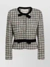 Valentino Garavani Multicolored Patterned Wool-blend Jacket In Gray