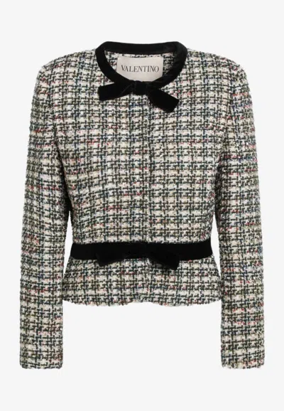 VALENTINO PATTERNED WOOL BLEND JACKET