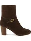 Valentino Pattie Suede Ankle Boot In Brown