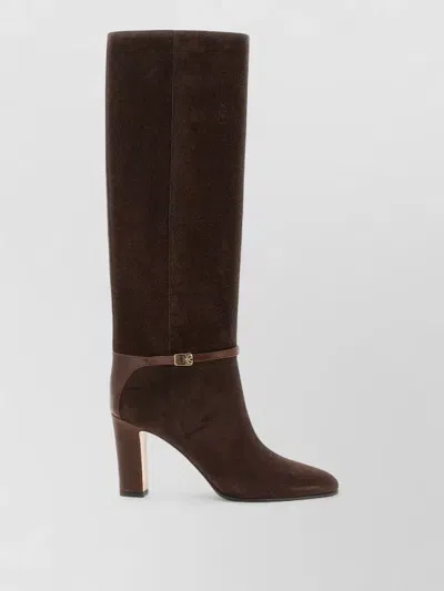 Valentino Garavani Pattie Knee Length Pointed Toe Boots In Brown
