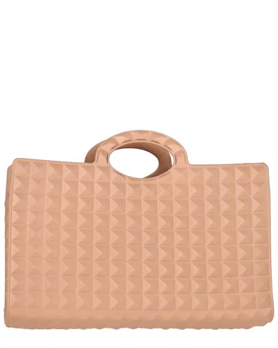 Valentino Garavani Valentino Peach Rubber Troisième Tote (authentic Pre-loved) In Multi