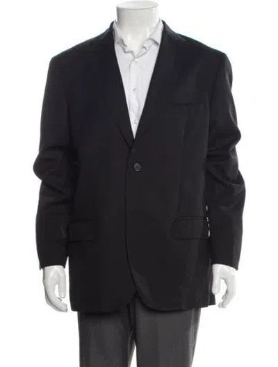 Pre-owned Valentino Peacoat In Blue