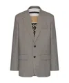 Valentino Peak-lapel Single-breasted Blazer In Gray