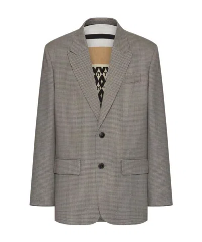 Valentino Peak-lapel Single-breasted Blazer In Gray